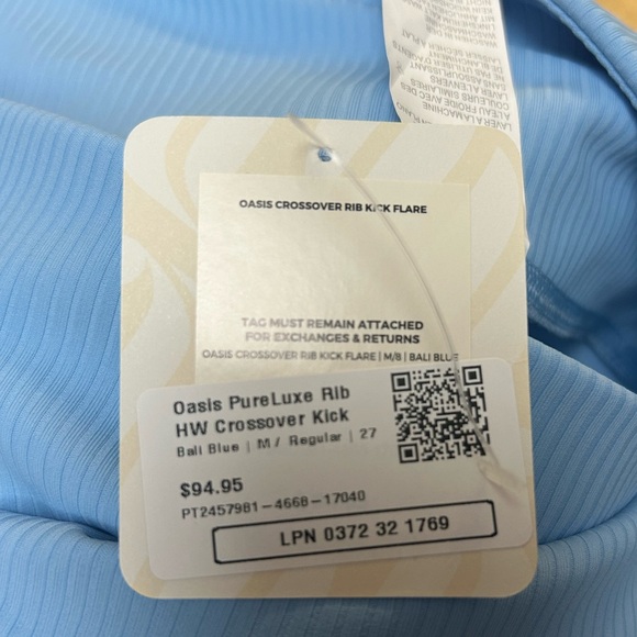 oasis pureluxe rib hw crossover kick blue Fabletics flare leggings - Picture 4 of 4